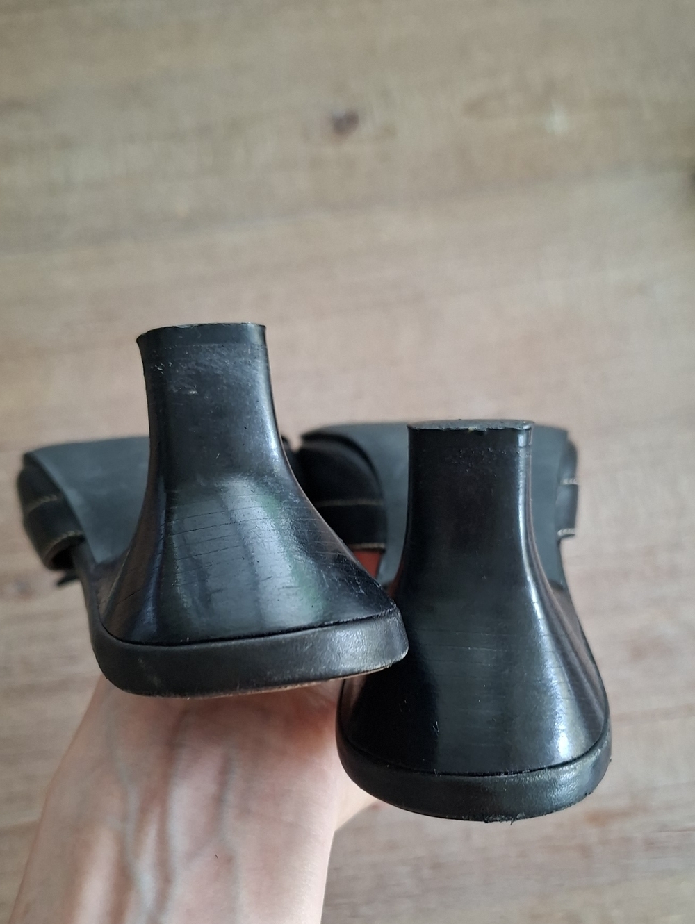 Vintage 90's/00's Black & Tan Leather Square-toe Bow-detail Mules (Size EU 37) - Picture 6 of 9
